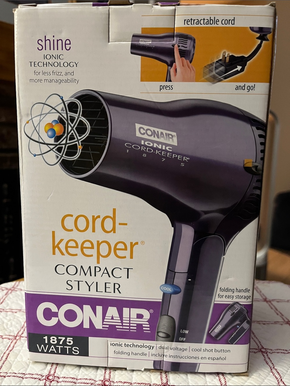 NEW Conair Cord-Keeper Compact Styler Hair Dryer - New in box